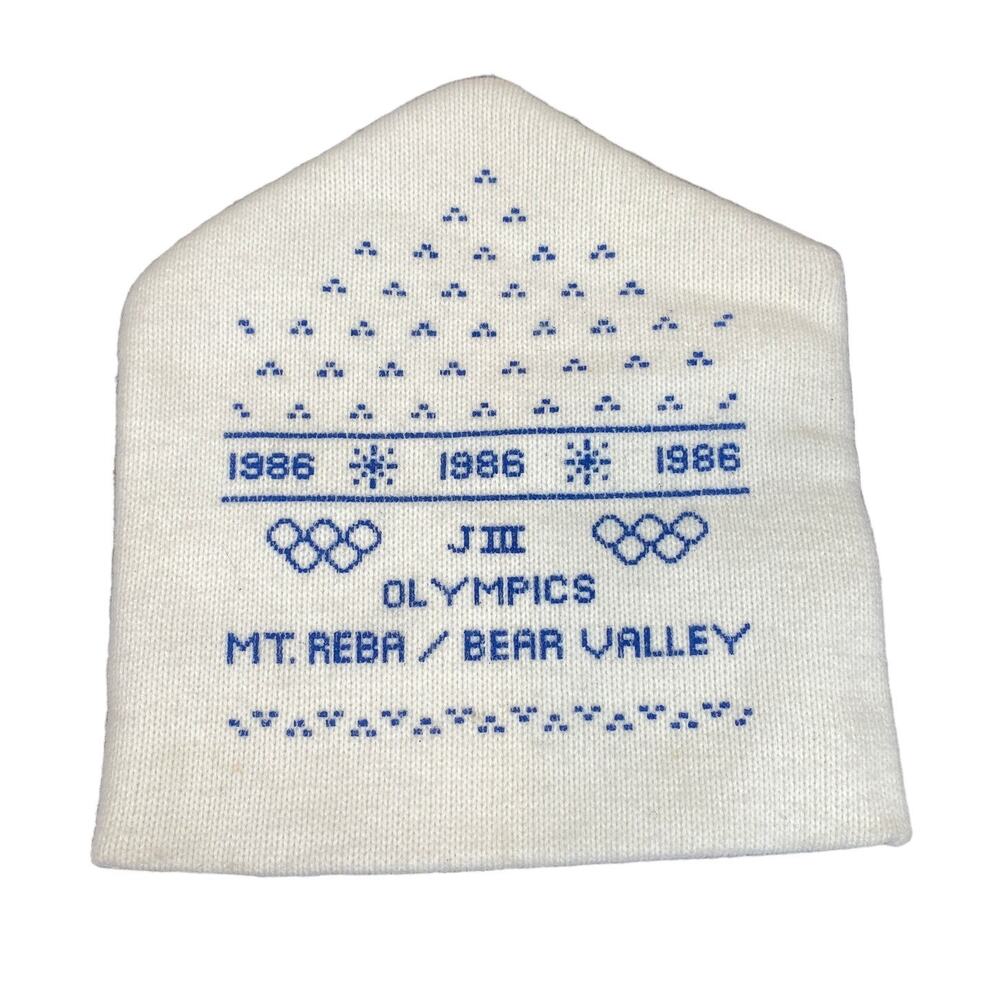 Vintage 1986 Olympics Mt. Reba Bear Valley Beanie Hat
